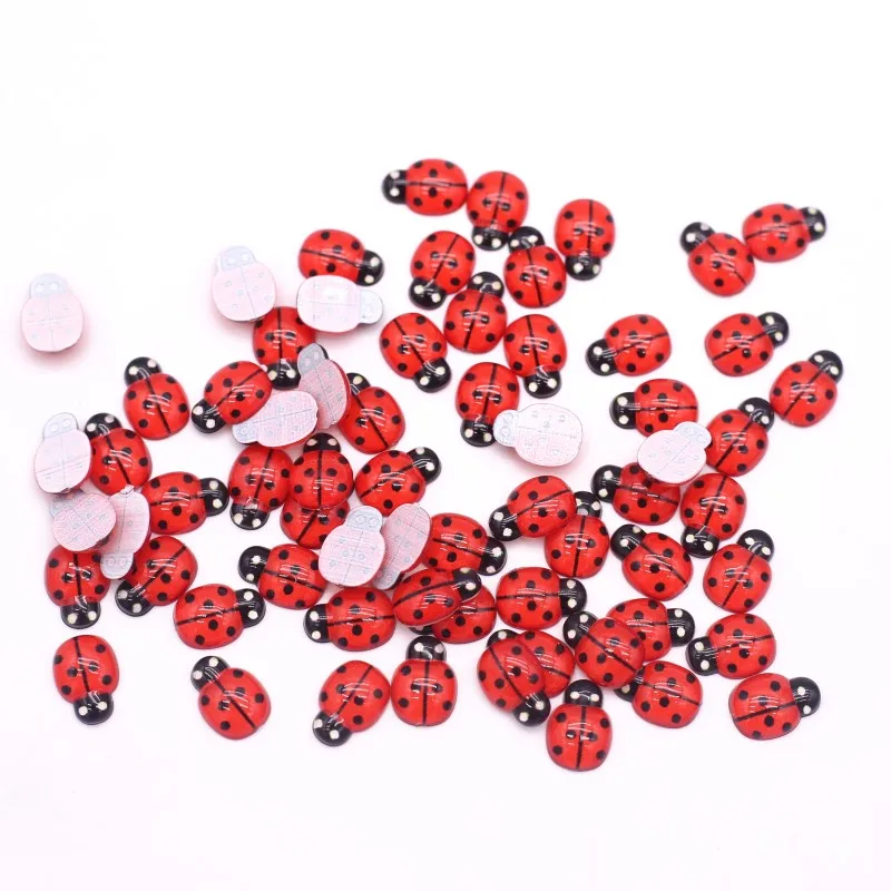 Red Beetle mieszkanie powrót żywica aplikacje z koralikami księga gości rękodzieła DIY Handmade odzież ślubna dekory 30/100pcs