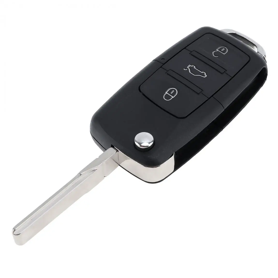 Black 3 Buttons Smart Car Remote Replacement Key Case No Chip with Uncut Car Flip Key for Volkswagen B5 Automobile Vehicle