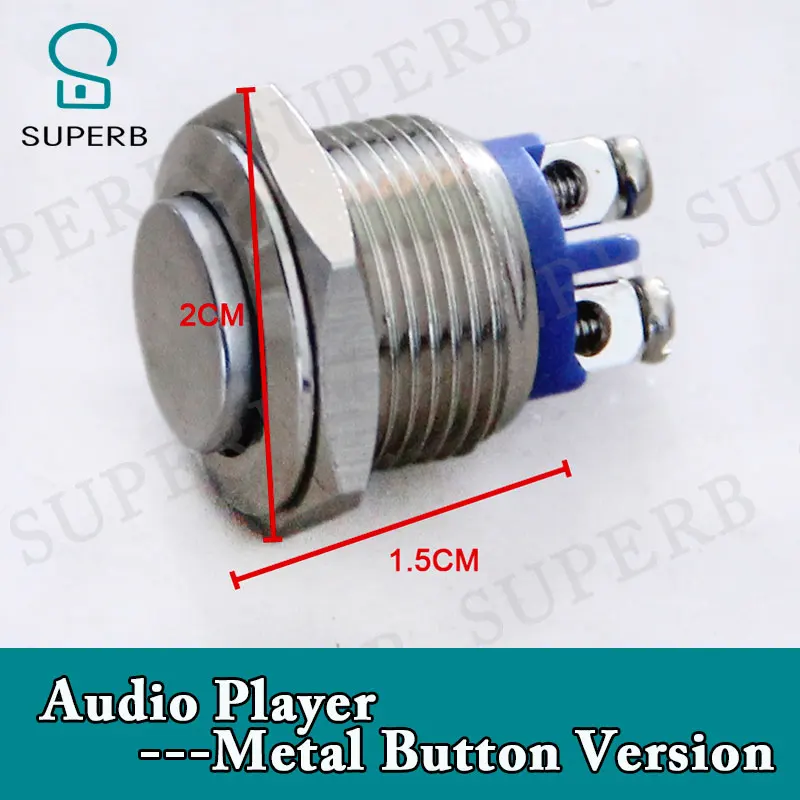 Superb escape room prop audio player metal button version sound player press button to get audio clue charmber prop 1987