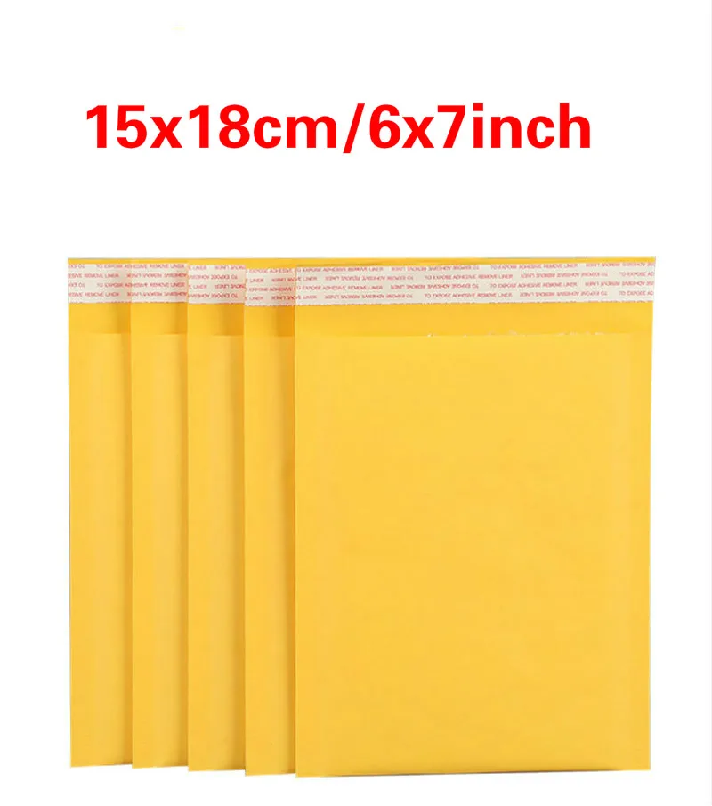 15*18cm Kraft Paper Bubble Envelopes Bags Padded Mailers Shipping Envelope with Bubble Mailing Packaging Bag Gift Wrap Storage