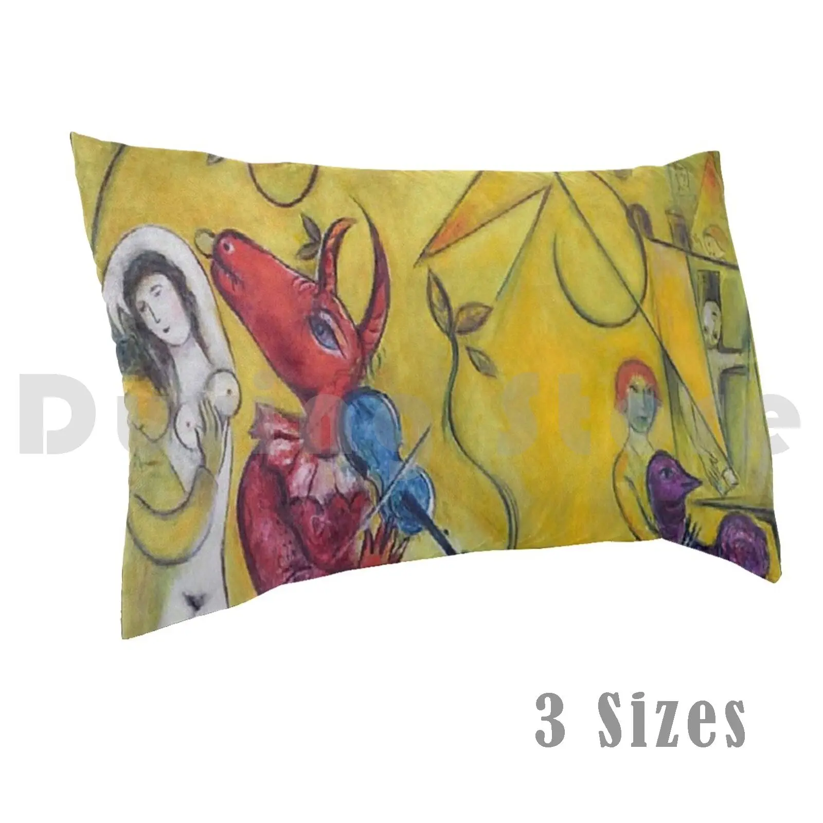 La Danse Pillow Case Printed 50x75 Masterpiece Chagall Marc Chagall Russian Painter Artistic Multicolour