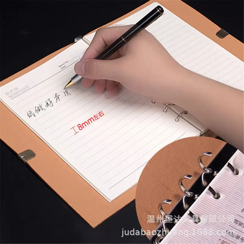 Pu skóra zeszyt okładka notes spiralny A5 planer Organizer notatnik dziennik podróży pamiętnik 6 pierścień segregator piśmiennicze QX2B