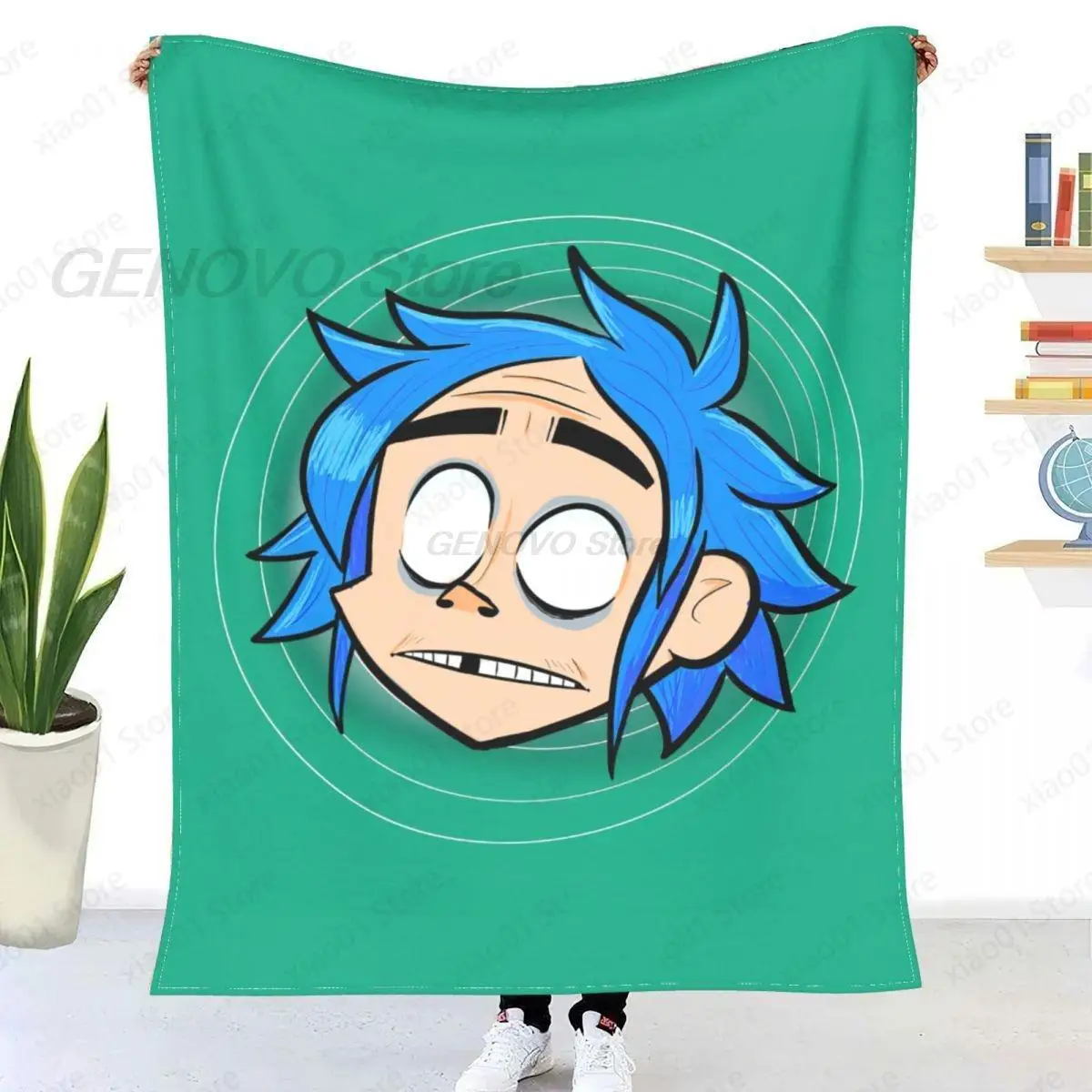 Anime Gorillaz Blanket Sherpa Blanket Bedding Soft and Fluffy Blanket Home Bedroom Sofa Gift Four Seasons Sheet Plush Throw