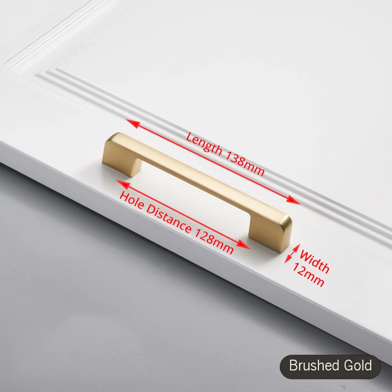NAIERDI Gebürstet Gold Schrank Griff Zink-legierung Gerade Griff Schublade Knob Dekorative Küche Schrank Zieht Möbel Hardware