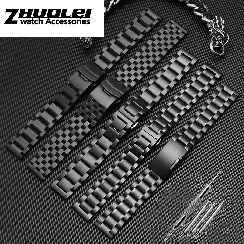 

high quality stainless steel Wristband For Samsung Gear S2/S3 Huawei watch2 pro GT2 Magic black 20mm 22mm luxury metal bracelet