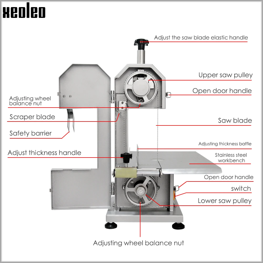 XEOLEO-Machine à scier Sophia de bureau, coupeur de viande congelée, coupeur de viande commerciale, trotteur de côtes, poisson, viande, boeuf