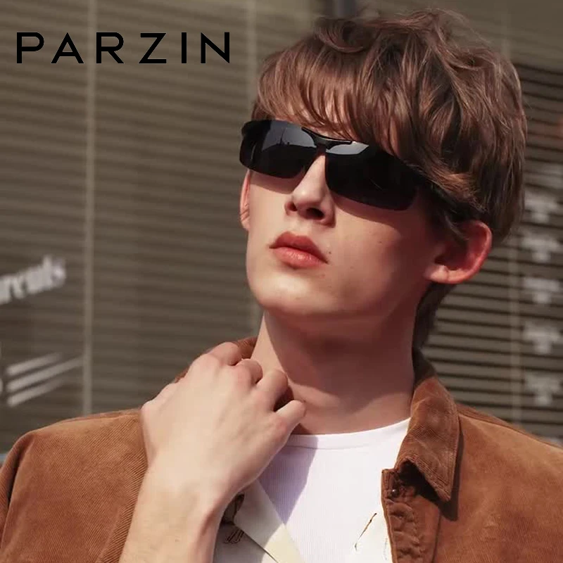 PARZIN Polarized Sunglasses for Men Driving Fishing Aluminum Magnesium Sun Glasses Anti-UV400 Spring Hinge Outdoor Gafas De Sol