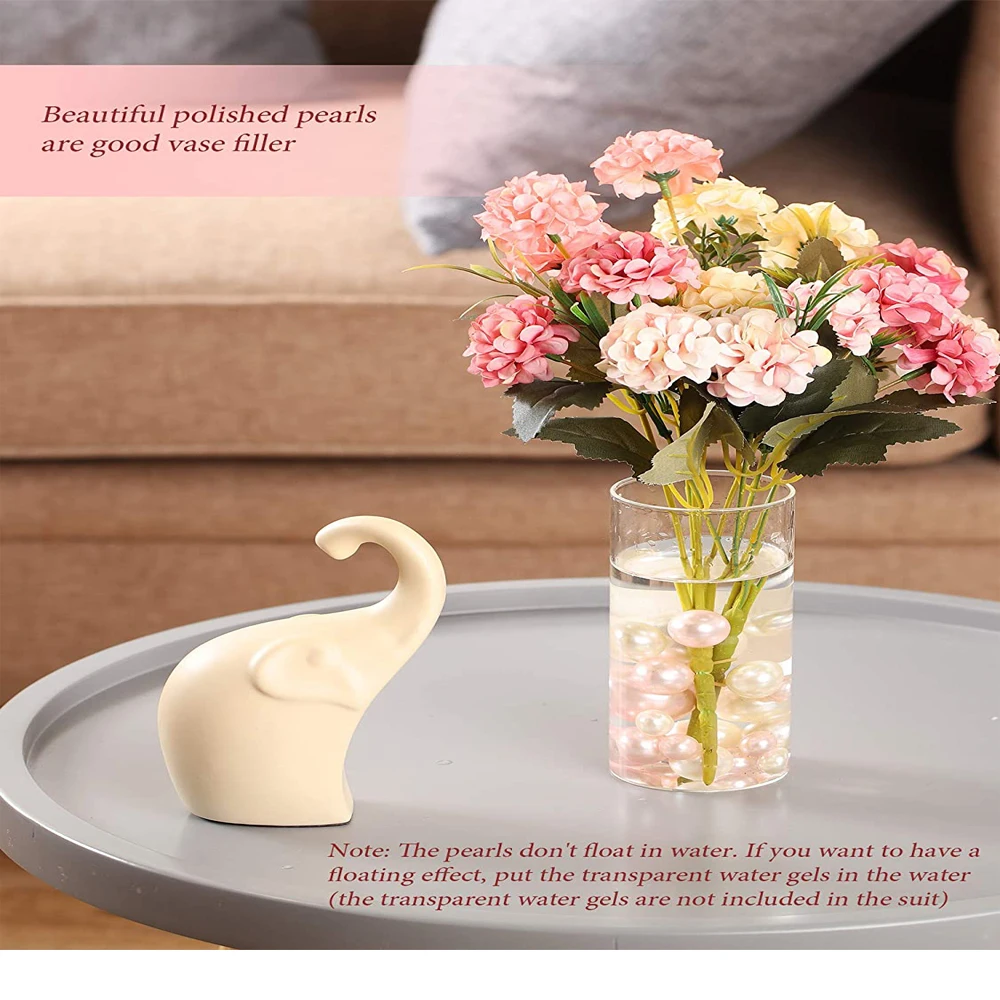 Floating Vase Pearl Includes Transparent Water Gels Assorted Sizes Color Vase Decoration No Hole Pearls Wedding Table Decoration