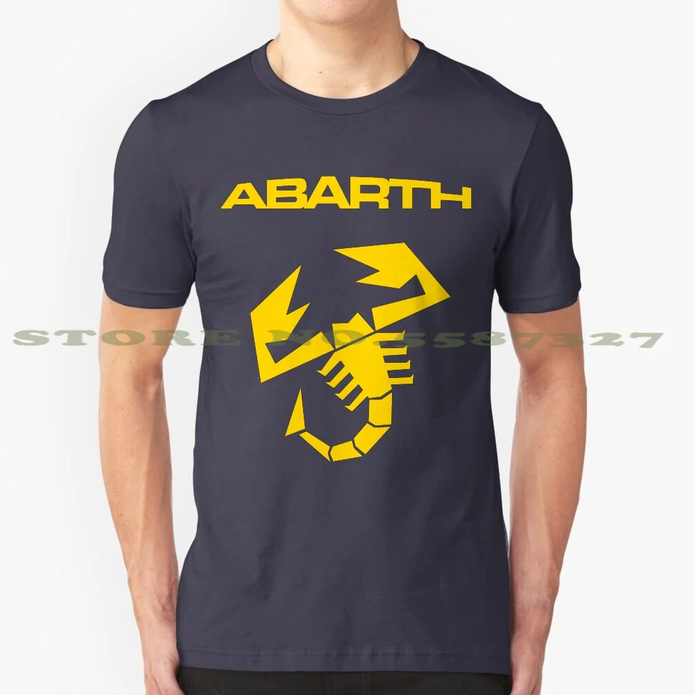 Abarth Scorpion Yellow 100% Cotton T-Shirt Abarth Scorpion Yellow Black Cars Sports Racing Italy Motor Tuning Rally Le Mans Him