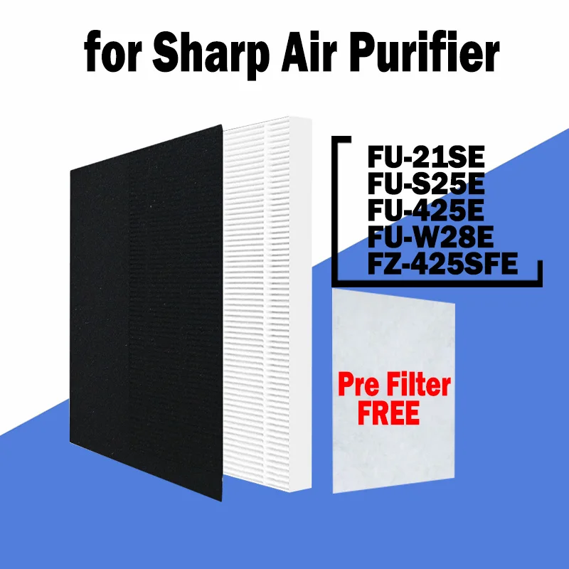 FZ-425SEF Hepa Filter Replacement and Carbon Cotton for Sharp FU-W28E FU-425 340*325*20mm/4mm