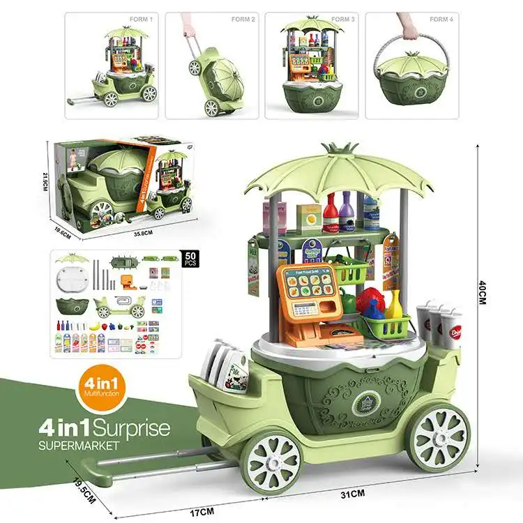 4-in-1-holiday-birthday-gift-children-girl-princess-pretend-play-simulation-shopmarket-hamburge-trolleys-supermarket-cart-toy