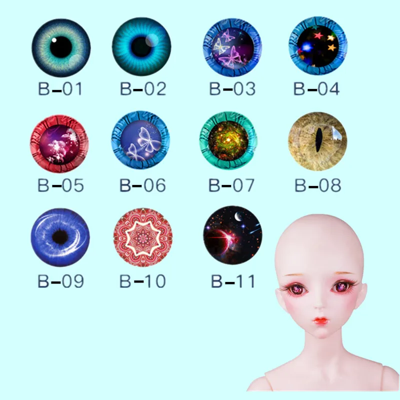 

14mm color plastic eyes reborn girls eyes accessories for 1/3 bjd toys SD