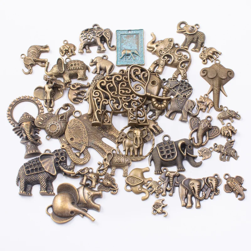 Hot Sale Metal Animal Mixed Charm Pendant Antique Bronze Bracelet Necklace Handmade Jewelry Making Wholesale DIY Accessos