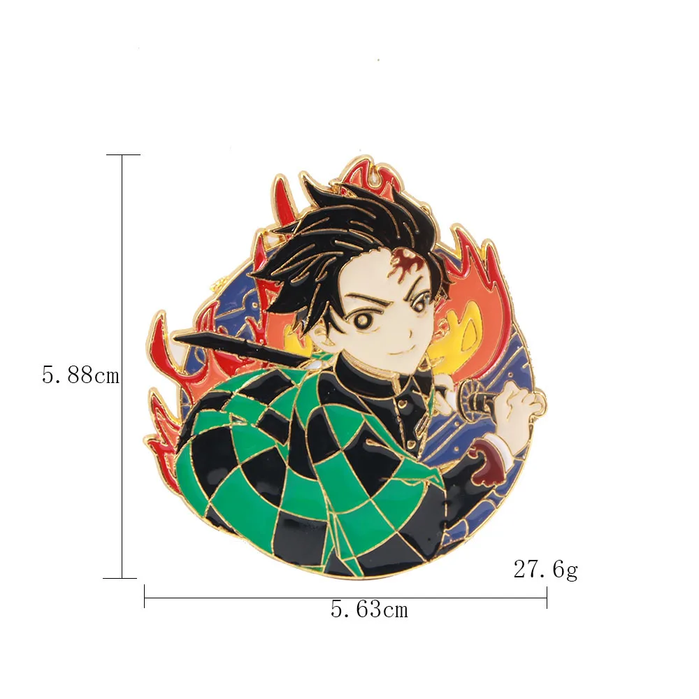 Japanische Anime Manga Demon Slayer Harte Emaille Brosche Abzeichen Rucksack Tasche Kragen Revers Brosche Pin Geschenke für Kinder Sammlung