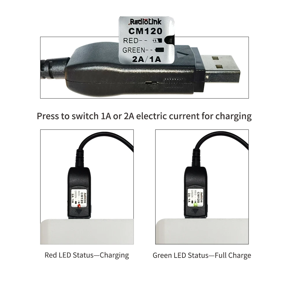 Radiolink CM120 FULLY MAX 1S 660mAh 25C 3.7V Lipo Battery Fast Charger PH2.0 and USB Connector for Radiolink F121 Drone