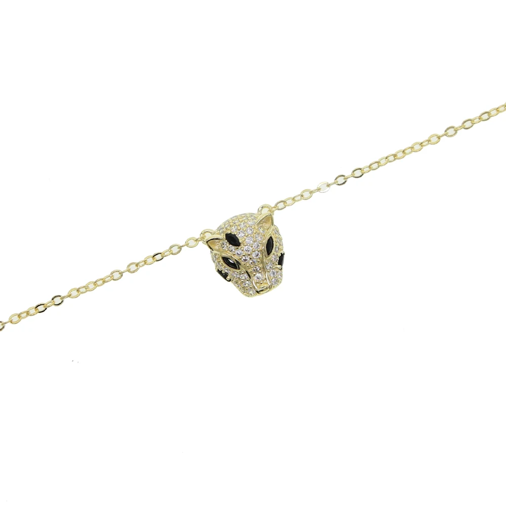 lovely cute cool animal Panther pendant jewelry full cz paved Leopard gold color necklaces fashion jewelry