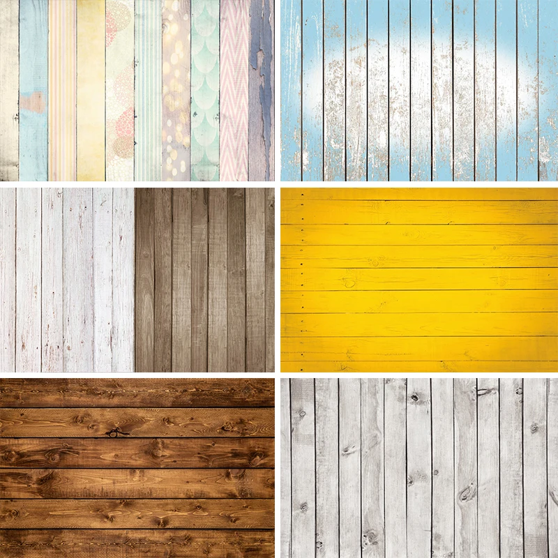 Vinyl Wood Backgrounds For Photography Colorful Hardwood Planks Baby Pet Doll Food Portrait Party Photo Backdrop For Photo Shoot