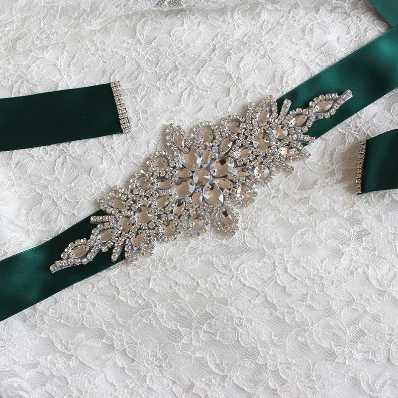 Cinto cetim nupcial para senhoras, strass high-end, vestido de noiva e acessórios de vestido, luxo