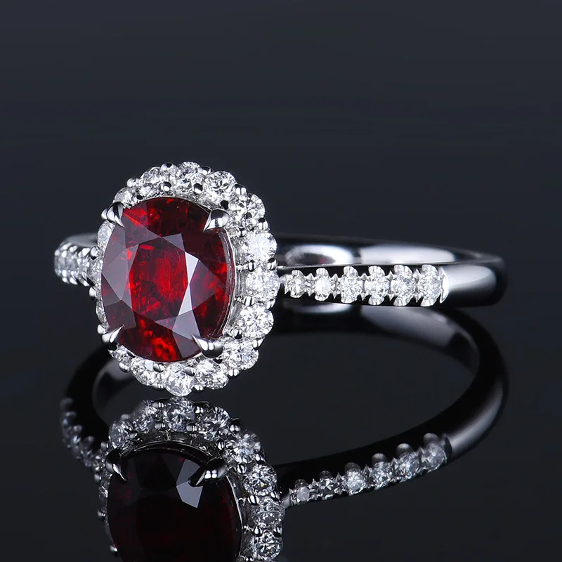 Bagues classiques en argent regardé 925 avec pierre rouge rubis naturel pour femmes, bijoux de travailleurs de la mode, cadeau de Noël pour filles