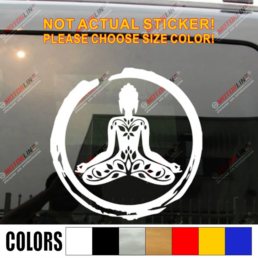 Buddha Lotus Decal Sticker Car Vinyl Buddhism pick size color die cut no background