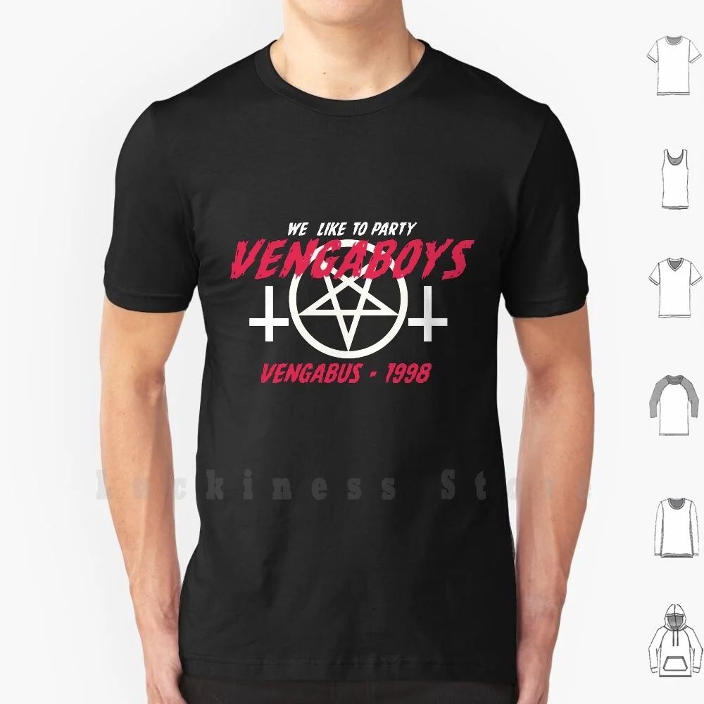 We Like To Party T Shirt Big Size 100% Cotton Vengaboys We Like To Party Metal Hardcore Pentagram Satan Vengabus