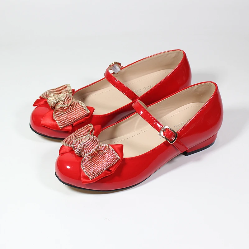 Zapatos de Princesa a la moda para niñas pequeñas, calzado de baile para fiesta de estudiantes, zapatos de cuero de tacón bajo, color rosa, rojo, EUR 25-34, novedad