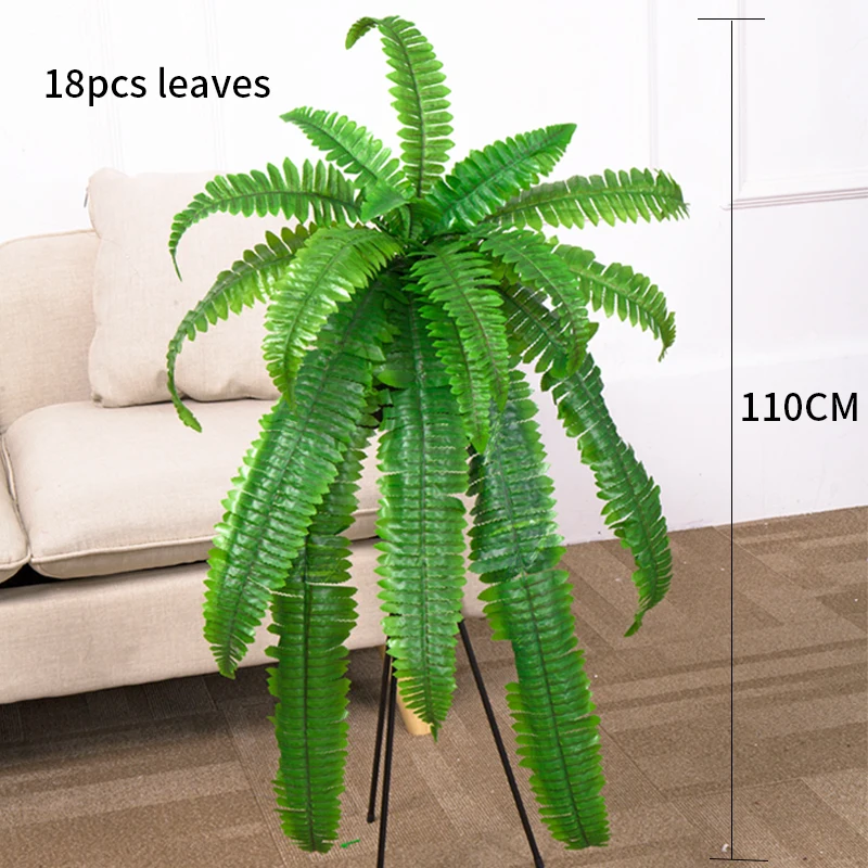 Artificial Persian Fern leaf Plants Wall Hanging Fake Lifelike Plastic floral Leaves bouquet Wedding Backdrop Garden Home Decor