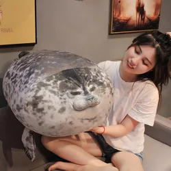 30~80cm Lovely Sea Lion Plush Toys Soft Marine Animal Seal Stuffed Doll for Kids Gift Sleeping Pillow 3D Novelty Throw Pillows