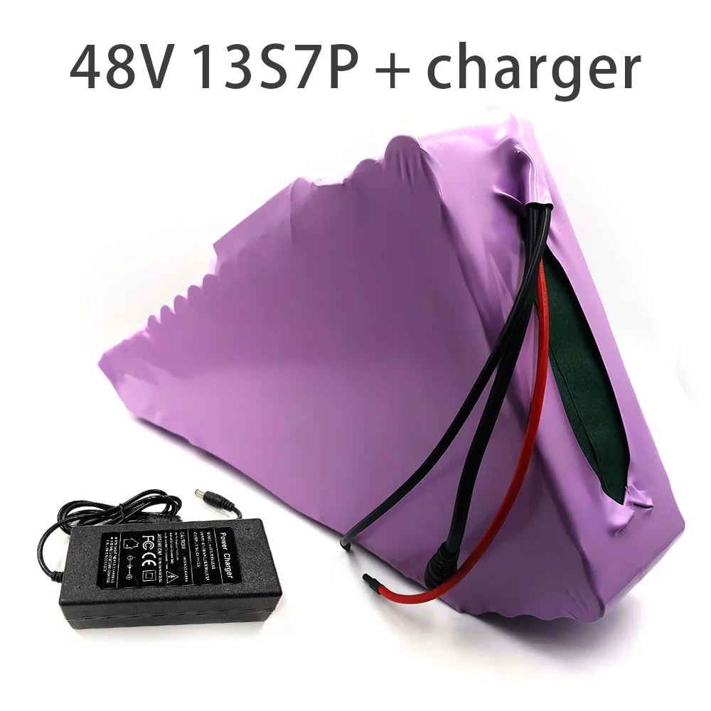 

With charger 24.5Ah 13S7P 48V battery e-bike ebike electric bicycle Li-ion customizable 330x210x75x280x45x70mm