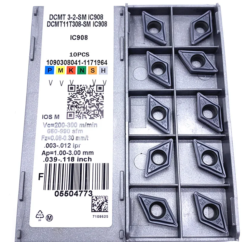 DCMT11T304 SM IC907 DCMT11T308 IC908 Carbide Blade Internal Turning Tool DCMT 11t304 11T308 Insert Turning Lathe Turning Insert