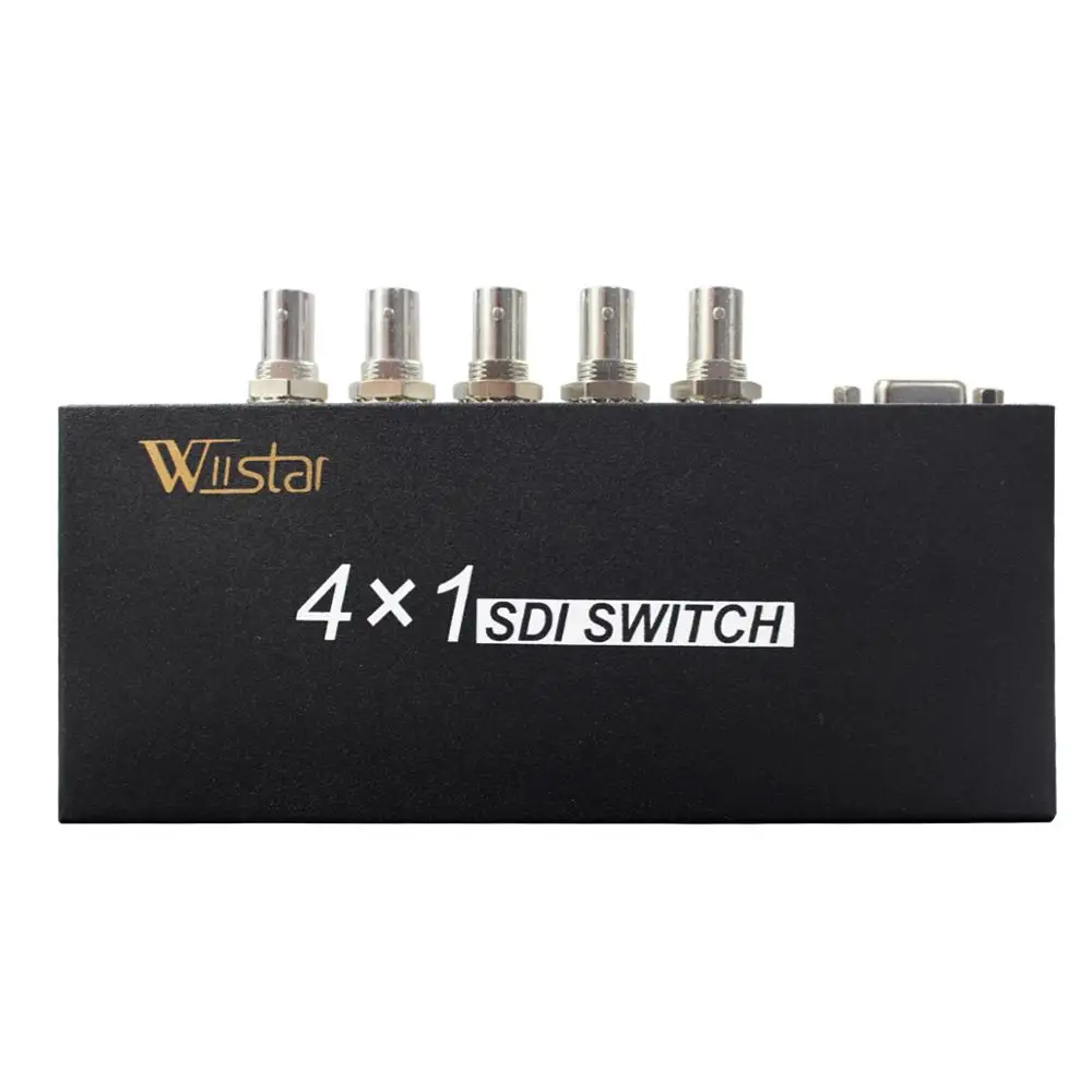 4x1 SDI Switch 3G/HD/SDI 4x1 Switcher with BNC Female Support 1080P Distribution Extender for Projector Monitor Camera