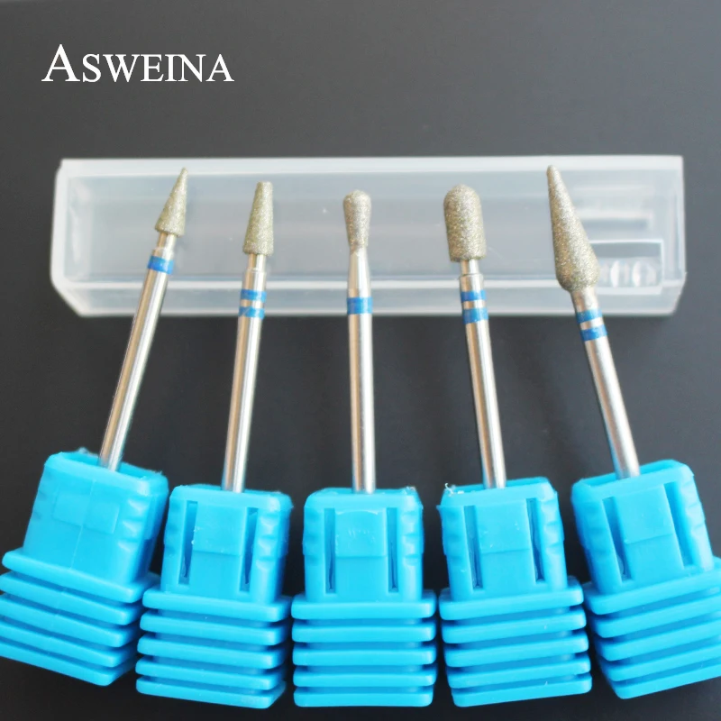 ASWEINA 5 Type Diamond Electric Nail Drill Nail Files Milling Cutter Electric Frees Bit Rotary Manicure Device Nails Accessories