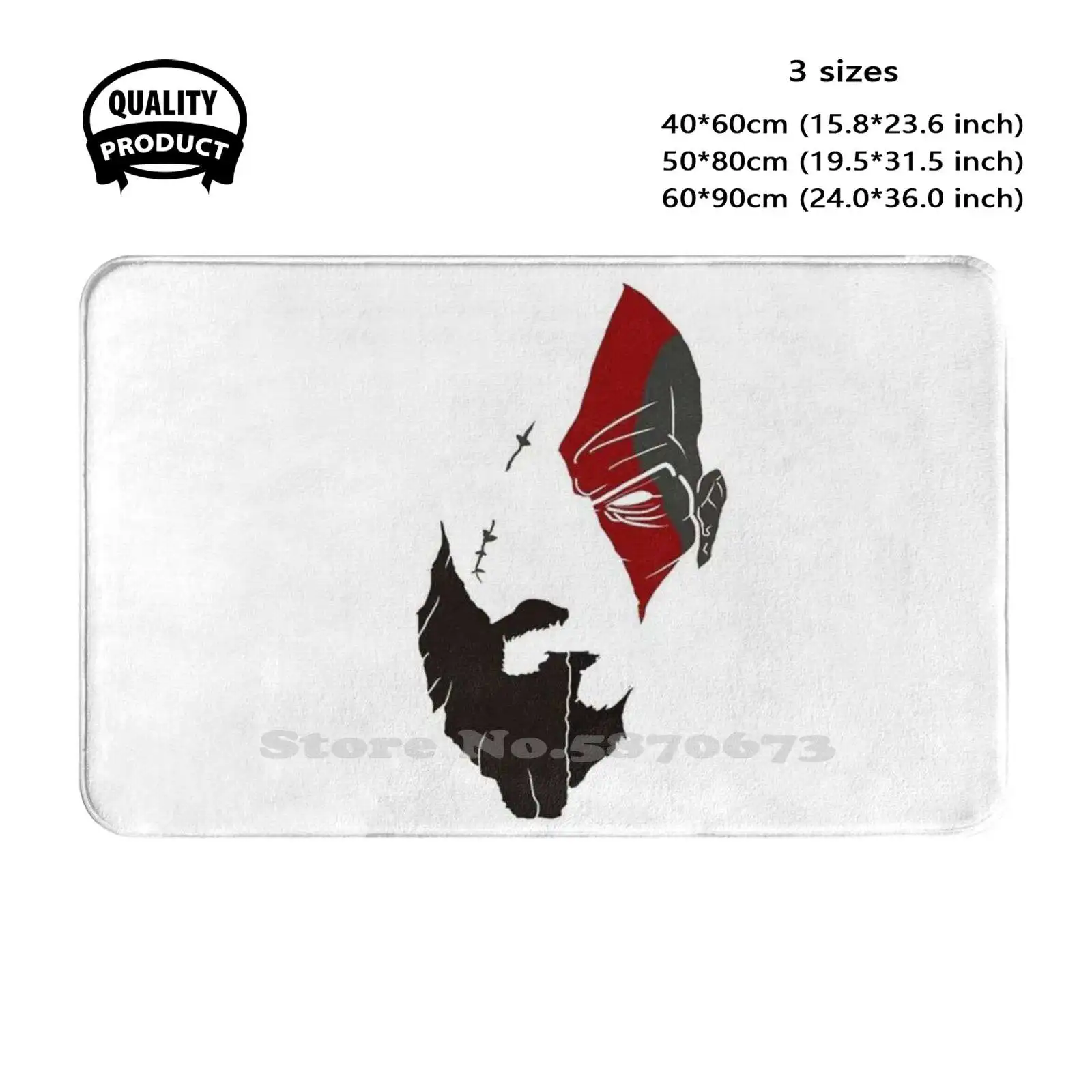 God Of War Kratos Soft Cushion Home Carpet Door Mat Car Rug Kratos War Kratos Ps4 Kratos Atreus Kratos Gaming Kratos Gow Kratos