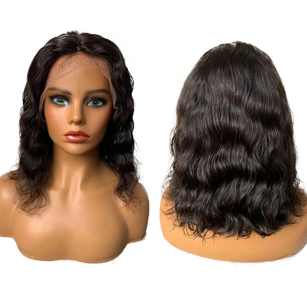 Front Lace Wig Silk Top Human Hair Wigs Lace Wigs With Side Fringe Light Brown Lace 150 Density