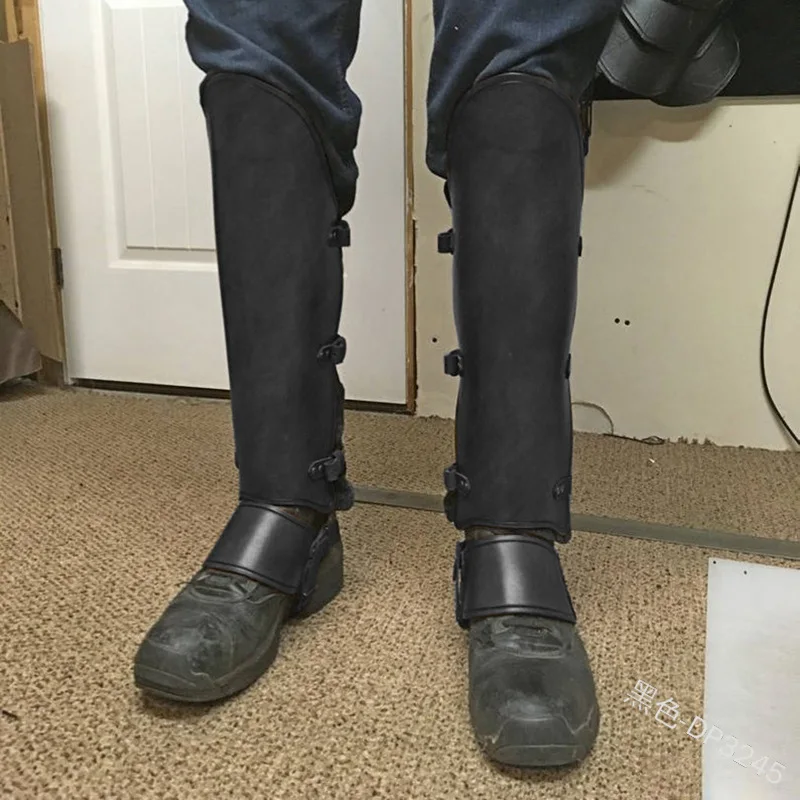 ยุคกลาง Gaiter ไวกิ้ง Larp Greaves ขา Protector หนังเกราะนักรบอัศวินเครื่องประดับแต่งกาย Boot Shin ครึ่ง Chaps สำหรับชาย