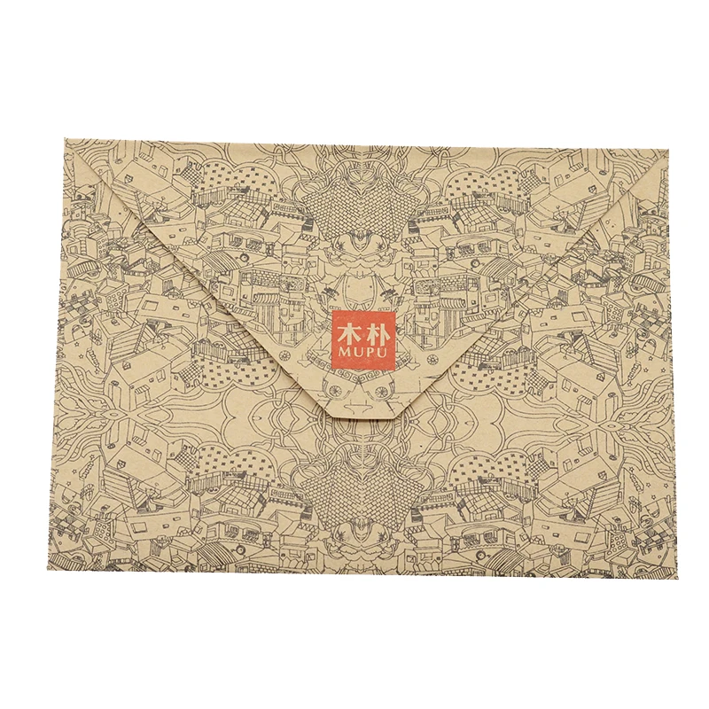 10pcs/Set Of Vintage Kraft Envelopes Business Card Style High Quality Wood Pak Envelope Wedding Invitation Envelope