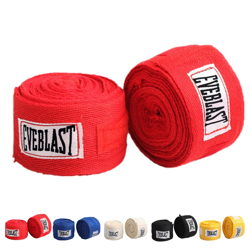 Sangles de sport en coton 3M, 2 pièces/rouleaux, Bandage de boxe, Sanda Muay Thai Taekwondo, enveloppes de gants pour les mains