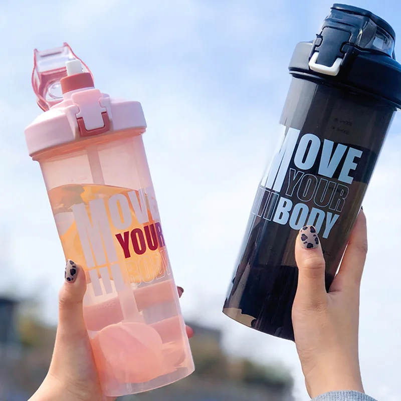 

800Ml Fitness Cup Whey Protein Portable Cup Milkshake Meal Replacement Large Capacity Sports Water Cup Leakproof with Straw