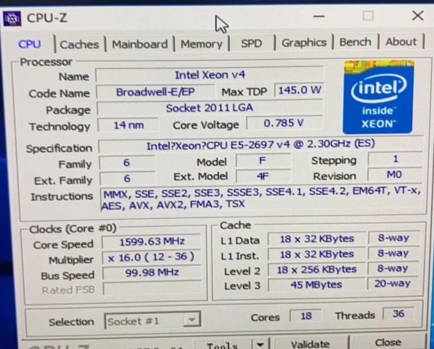 Imagem -02 - Original Intel Xeon e5 2697v4 Versão 2.30ghz 18-cores 45mb e5 2697 Tablete v4 145w E52697v4