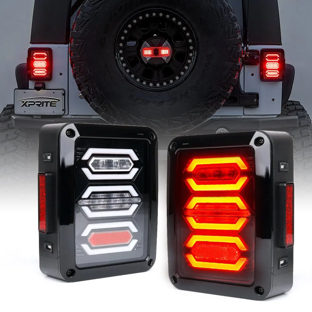 

2X Smoked LED Taillight Rear Back Bumper Light Parking Back up Reverse Brake steering Tail Light For Jeep Wrangler JK JKU 07-18