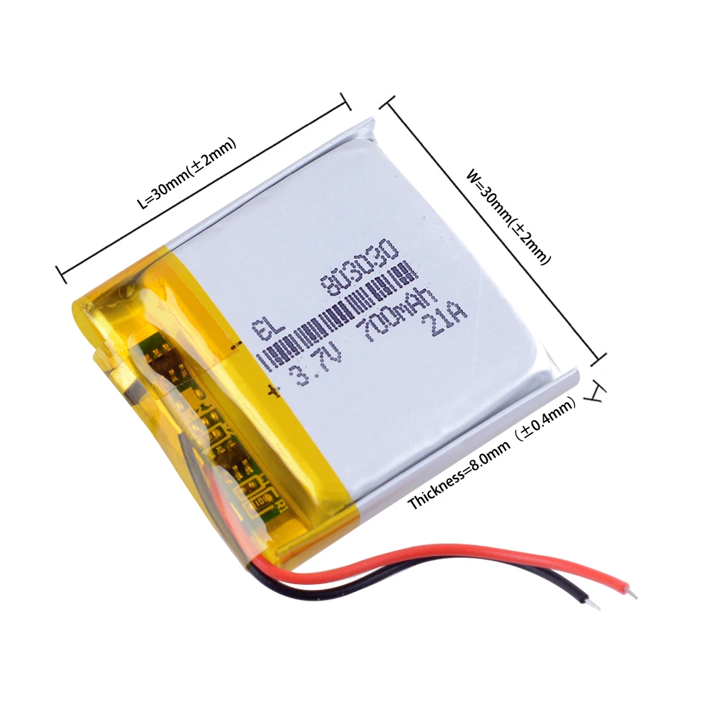 3.7V 700mAh 803030 akumulator litowo-jonowy polimerowy do Mp3 DIY PAD DVD e-book zestaw słuchawkowy bluetooth