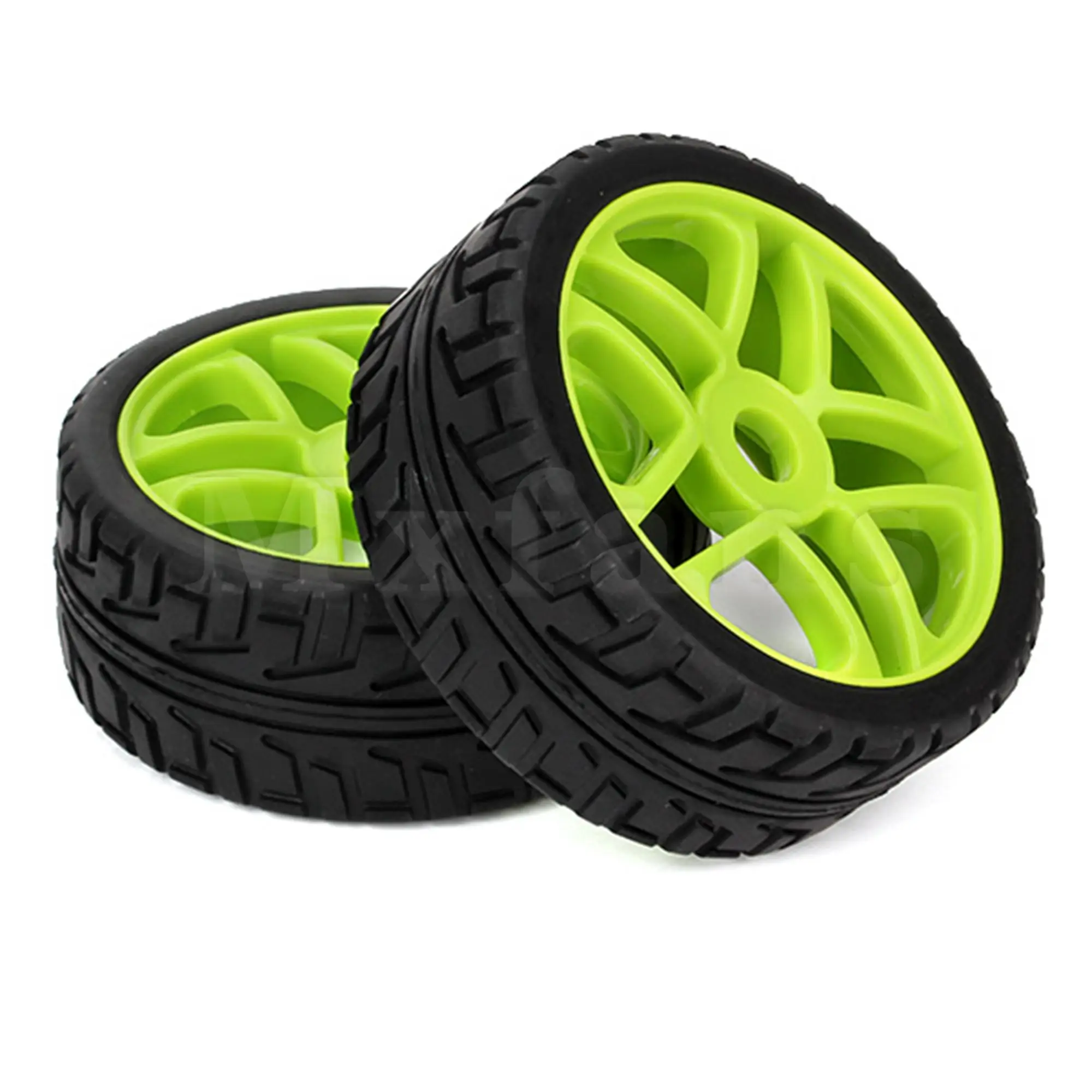 Mxfans 4pcs RC 1:8 Grip Pattern Tires & Five-star Wheels Replacement For Off-road Car