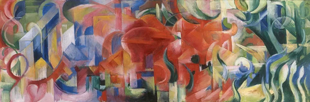 

100% handmade Oil Painting reproduction on linen canvas,forms at play by Franz Marc,Free Shipping,High Quality