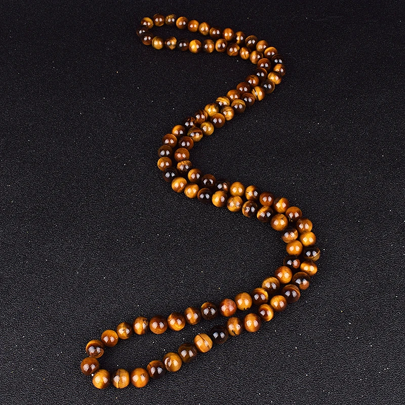 Fashion Tiger Eye Stone Beaded Necklaces Men Meditation Yoga Natural Stone Necklaces for Women New Design Handmade Jewelry Gift