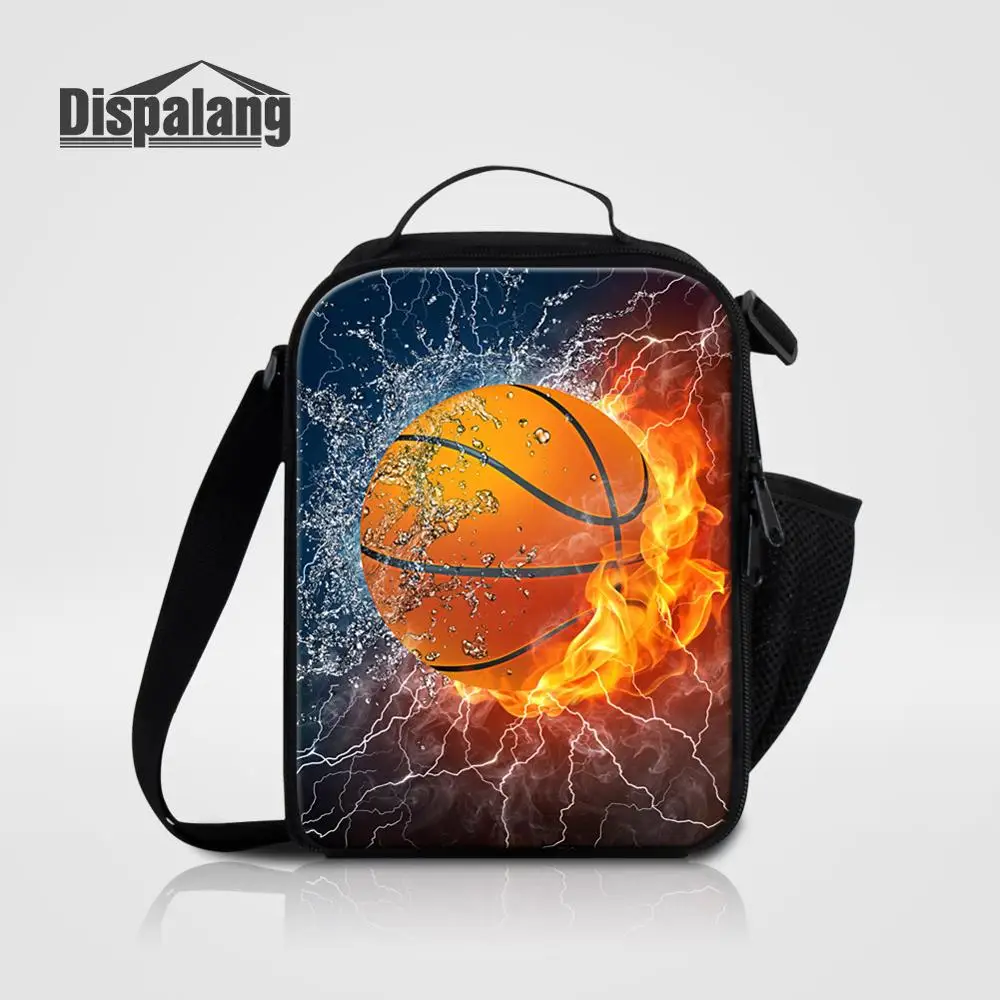 Dispalang Men Portable Lunch Bag Basketball Print Boy Insulated Food Bag Football Custom Men Messenger Reusable School Lunch Box