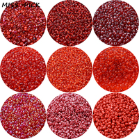 300pcs 3mm Mix Red Charm Czech Glass Seed Beads Round Loose Bead For DIY Jewelry Making Earrings Bracelets Supplies