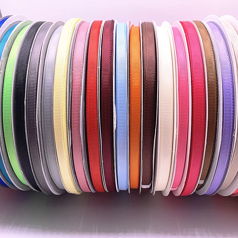 5yards 6mm Grosgrain Satin Ribbons for Wedding Christmas Party Decorations DIY Bow Craft Ribbons Supplies