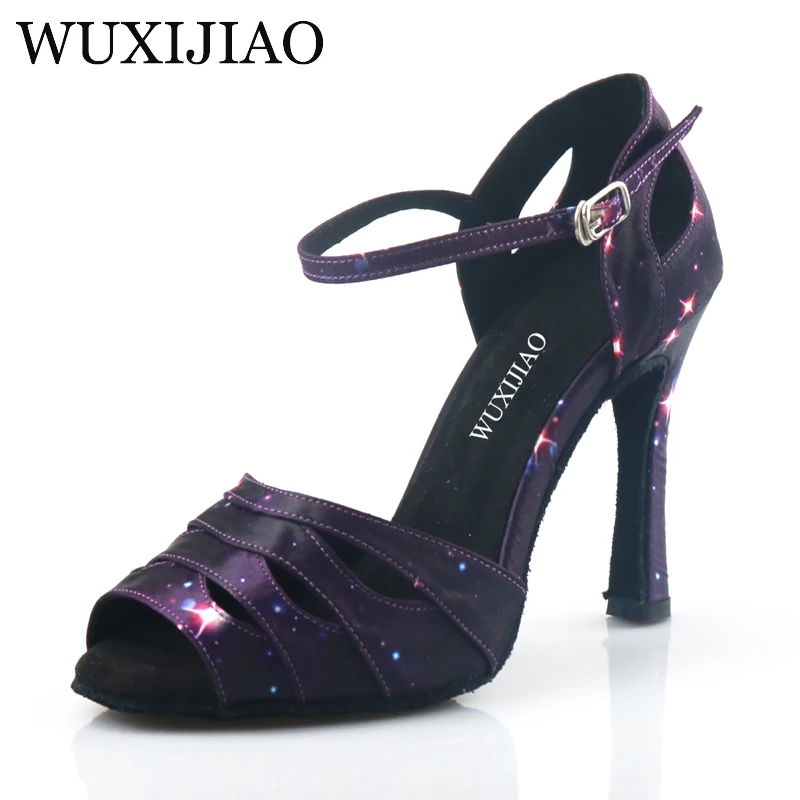 

New selection of purple star satin women's dance shoes Latin salsa boots Patty ballroom dance shoes women's shoes