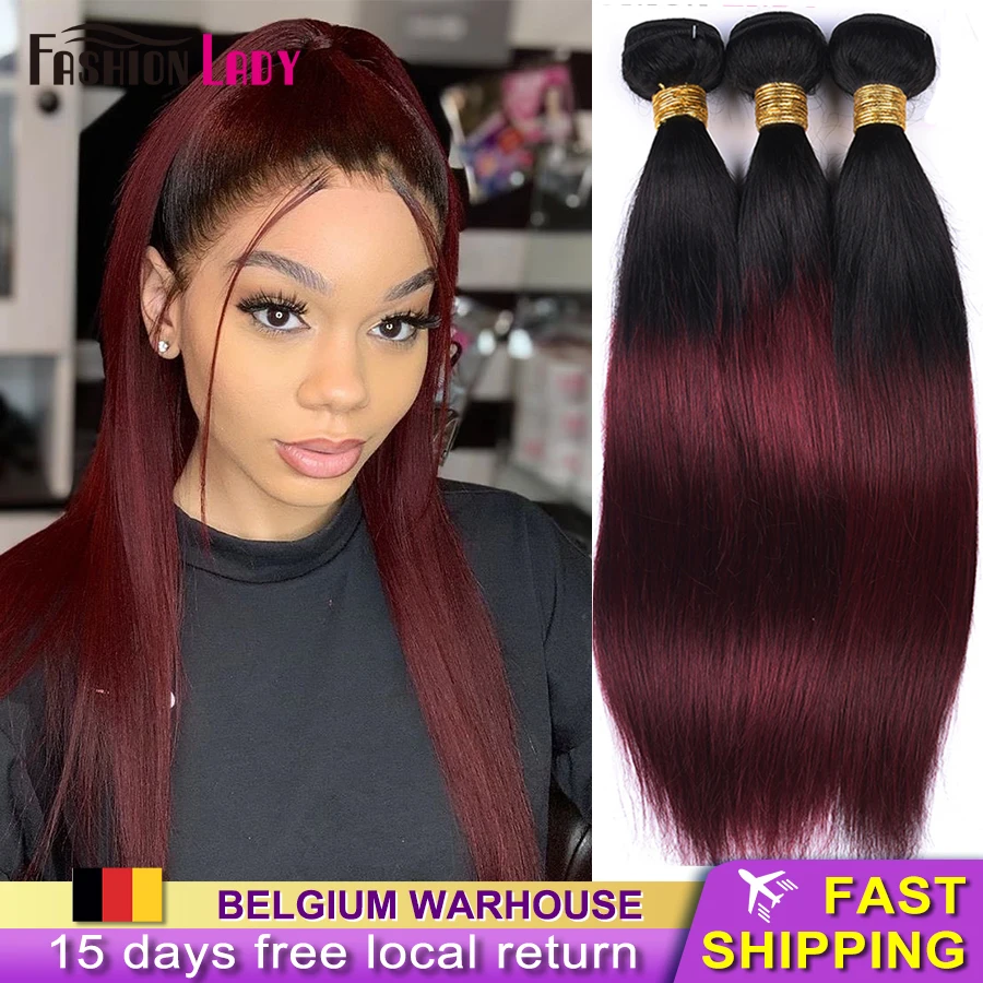 Ombre Bundles Straight Human Hair Bundles T1b99j Fashion Lady Hair Extension Brazilian Bundles Ombre Human Hair Bundles Non-Remy