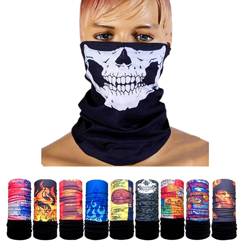 Cool Skull Cycling Bandana Magic Scarf Cycling Balaclava MTB Bike Bicycle Seamless Tubular Masks Running Face Shield Headband